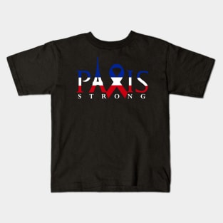 Paris Strong French Flag Eiffel Tower Support Kids T-Shirt